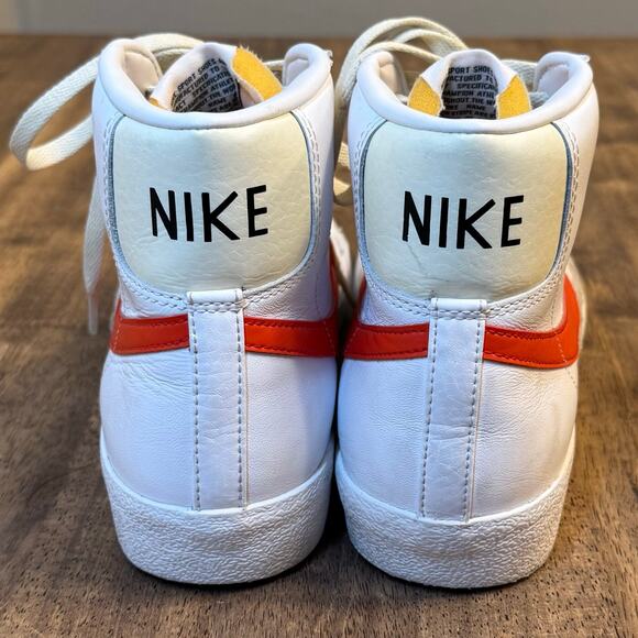 Nike Sneaker Blazer Mid '77 Vintage High Top Leather White Habanero Red Men’s 9 - Picture 6 of 10